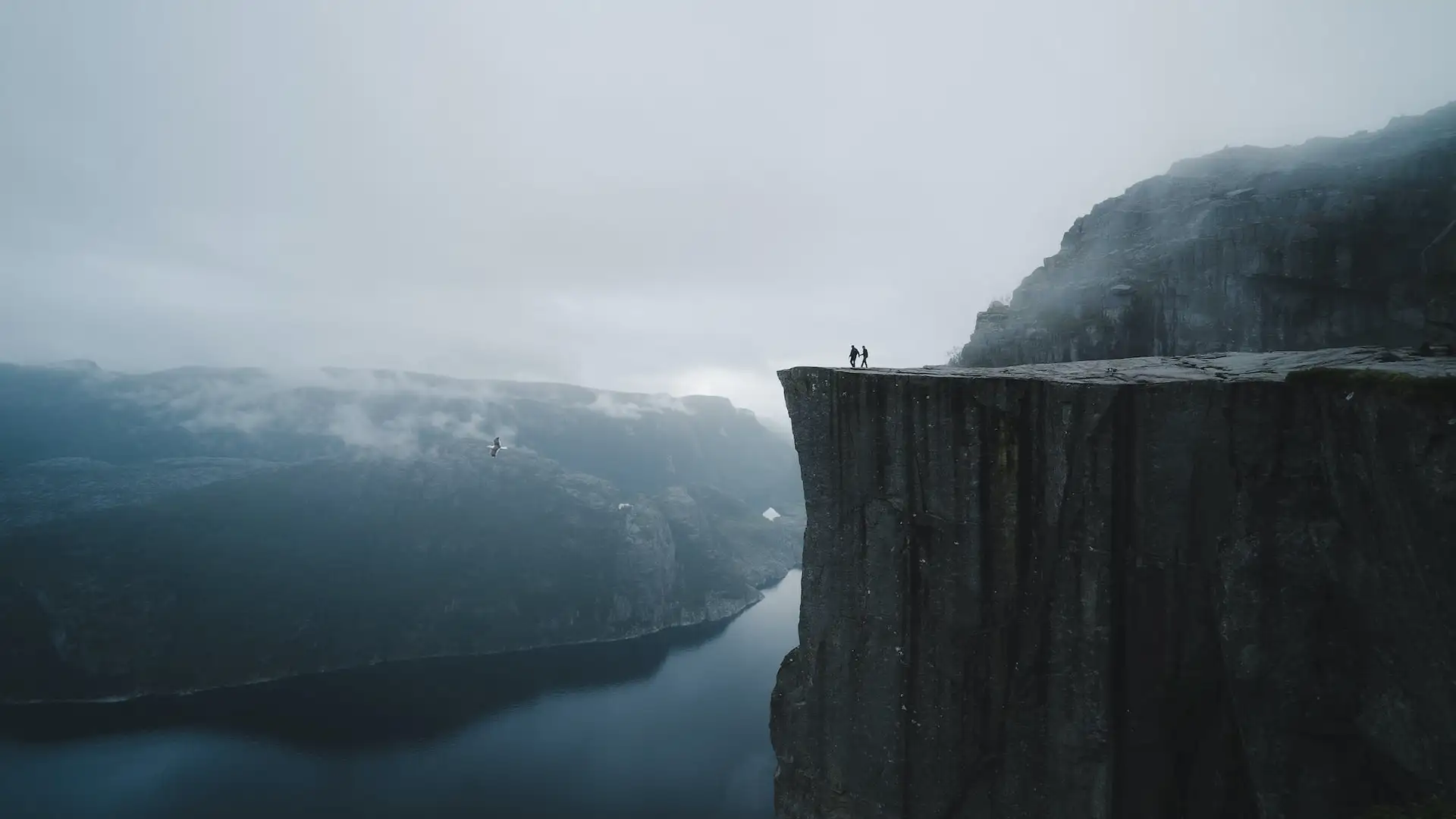 Filming on cliffs for breathtaking views